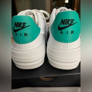 NWT Womens Whi Teal Pink NIKE AF 1 Platform Air Force 1 Sneakers Shoes 9 AUTHENT